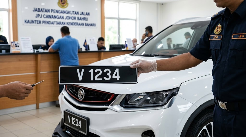 New car number plate Malaysia registration guide at JPJ counter